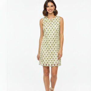 NWT Algo of Switzerland Dress Shift Daisy Floral Embroidered White Women Small